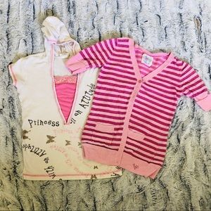 Justice/ Limited Too Pink Cardigan/ T Shirt 14